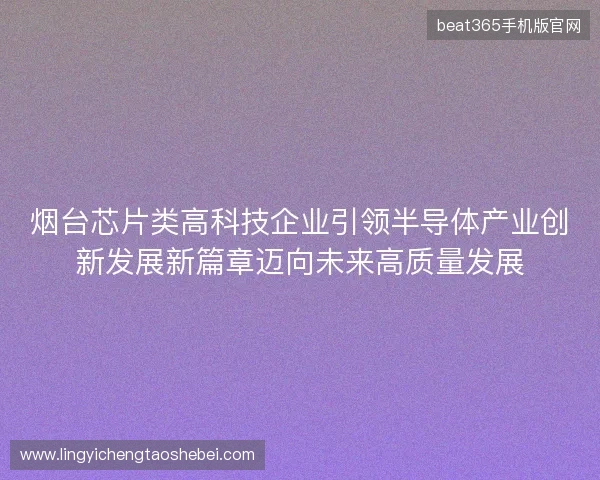 烟台芯片类高科技企业引领半导体产业创新发展新篇章迈向未来高质量发展